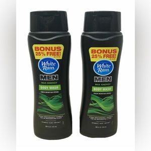 2 WHITE RAIN MEN’S MAX ENERGY BODY WASH FRESH MOUNTAIN SPRING. 15 OZ. BR…